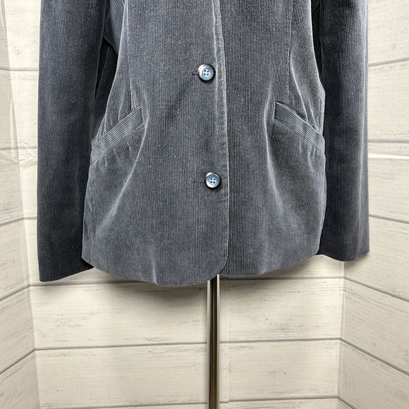 Vintage LL Bean Women's 2-Button Blazer Corduroy Jacket Pocket Navy Blue Sz 12 R - Picture 3 of 12
